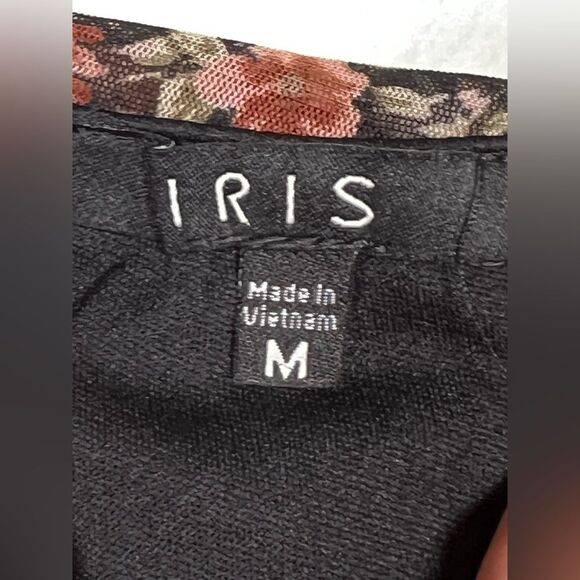 IRIS Floral Black and Pink MINI Dress 🔥 NWT 🔥 ruching 🔥 medium - Picture 3 of 6